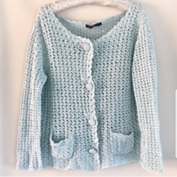 "French Postcards" Crochet Sweater / Jacket (M/L) - Picture 6 of 11
